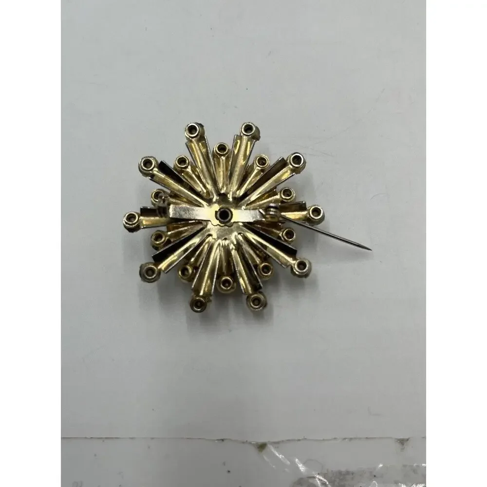 Vintage Aurora Borealis AB Rhinestone Starburst‎ Sunburst Brooch Pin